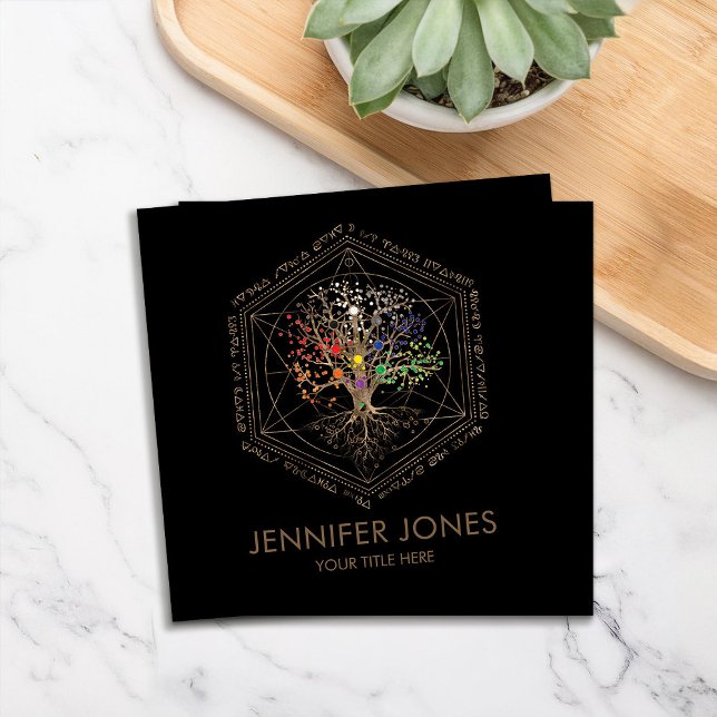 Kabbalah Der Baum des Lebens Heilige Geometrie Orn Quadratische Visitenkarte (Von Creator hochgeladen)