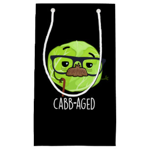 Kabbenalter Funny Old Veggie Cabbage Pun Dark BG Kleine Geschenktüte
