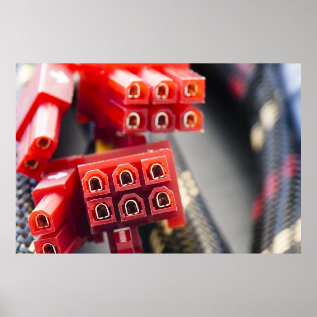 Kabelanschluss eines Computers Poster (Vorne)