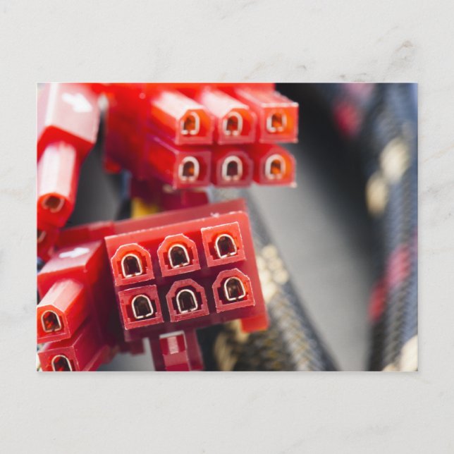 Kabelanschluss eines Computers Postkarte (Vorderseite)