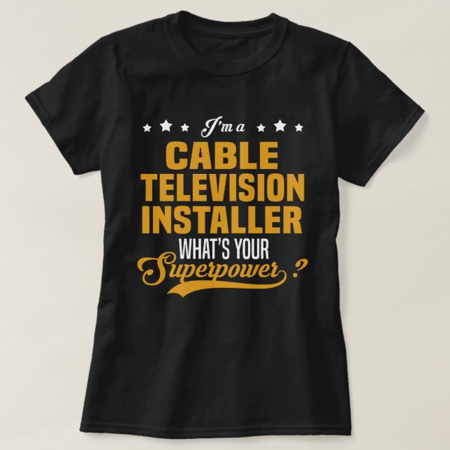 Kabelfernsehinstallationsprogramm T-Shirt (Design vorne)
