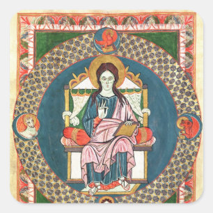 Kabeljau. 1948 Christus in Majestät Quadratischer Aufkleber