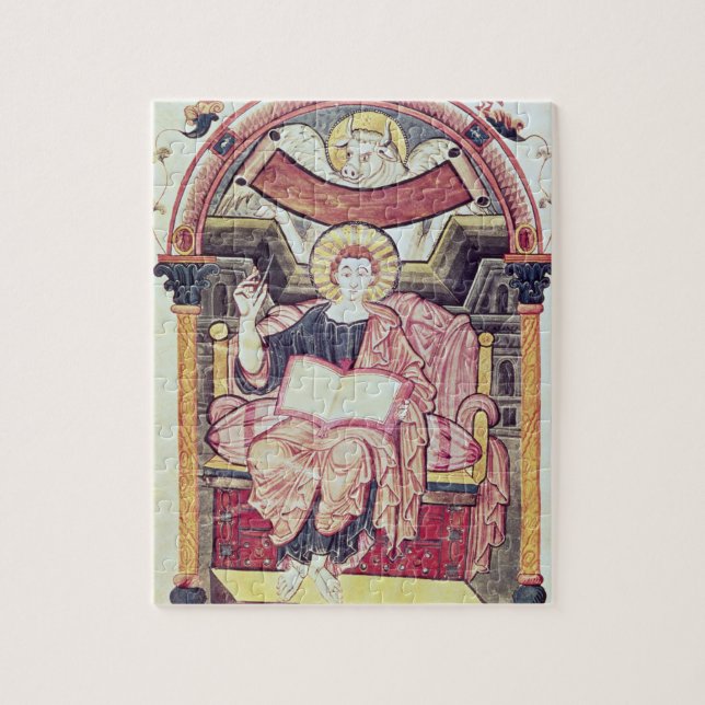 Kabeljau 22. f.85v St Luke der Evangelist, von Puzzle (Vertikal)