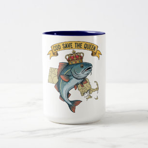 Kabeljau Rettete die Königin Zweifarbige Tasse