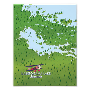 Kabetogama-See, Minnesota, USA Reisekarte. Fotodruck