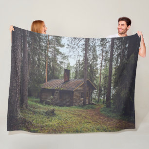 KABIN IN DEN WOODS FLEECEDECKE