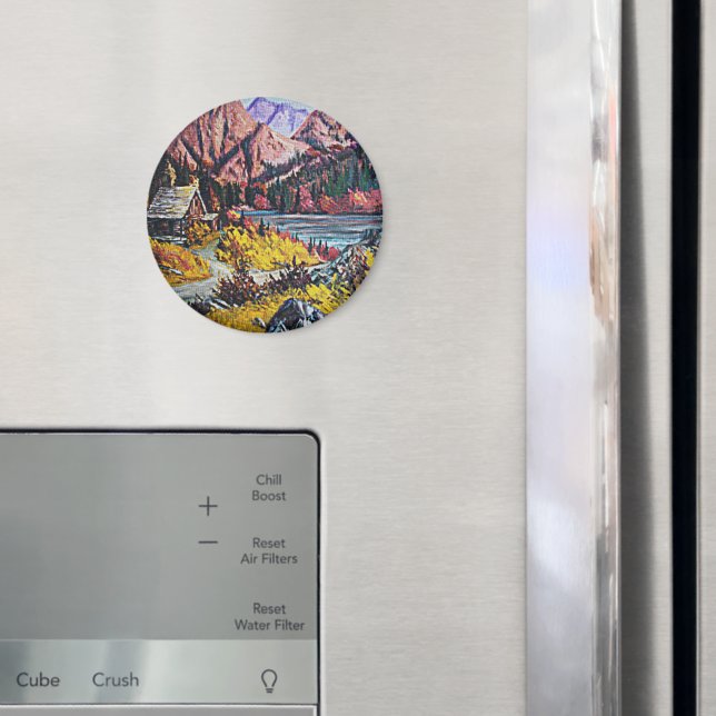 Kabine am See Ölgemälde Magnet (In Situ (Kühlschrank))