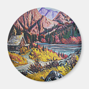 Kabine am See Ölgemälde Magnet