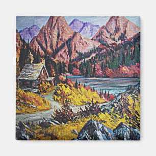 Kabine am See Ölgemälde Magnet