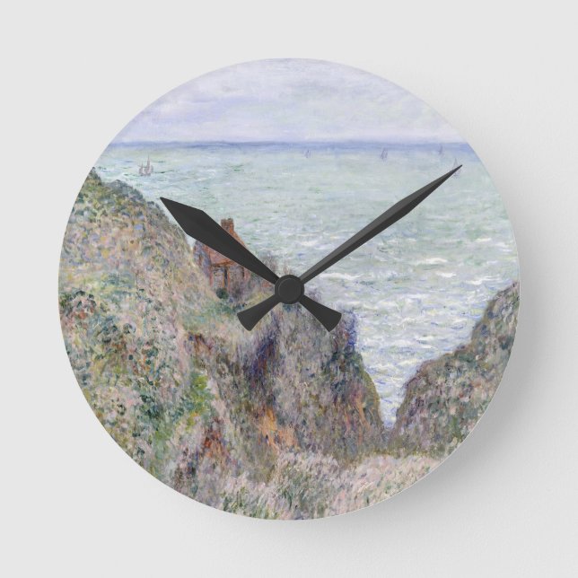 Kabine der Zollwache von Claude Monet Runde Wanduhr (Vorderseite)