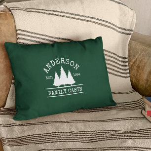 Kabine Familienname Forest Green Dekokissen