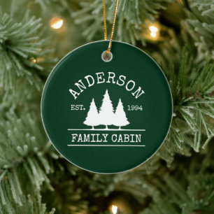 Kabine Familienname Forest Green Keramik Ornament