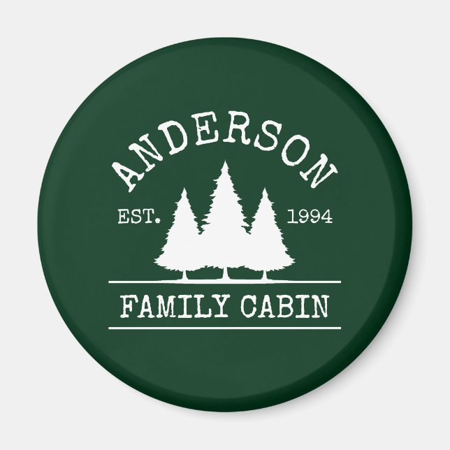 Kabine Familienname Forest Green Magnet (Vorne)