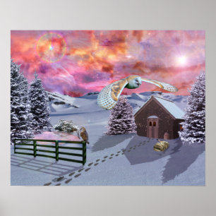 Kabine im Schnee Poster