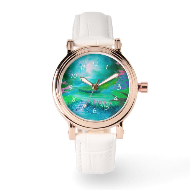 Kabine im Wald Armbanduhr (Vorderseite)