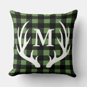 Kabine Rustic Deer Antlers Buffalo Karo Kariert Kissen