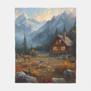 Kabine und Gebirge Fleece Blanket