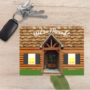 Kabinen-Fassaden-neue Adressen-Postkarte Ankündigungspostkarte