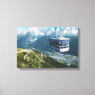 Kabinenbahn über Chamonix, Frankreich Leinwanddruck