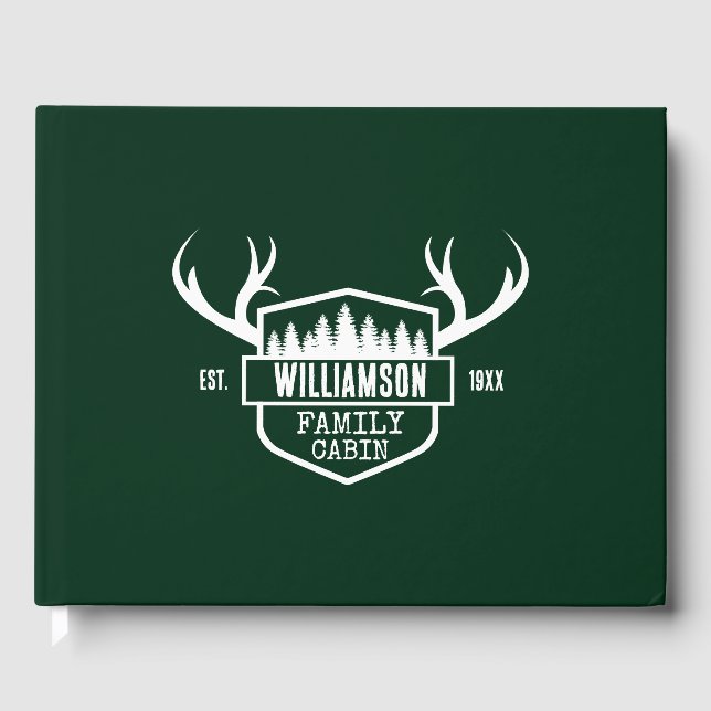 Kabinenfamilie Name Grün Gästebuch (Vorderseite)