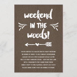 Kabinenfieber Rustikaler Junggeselinnen-Abschied Einladung
