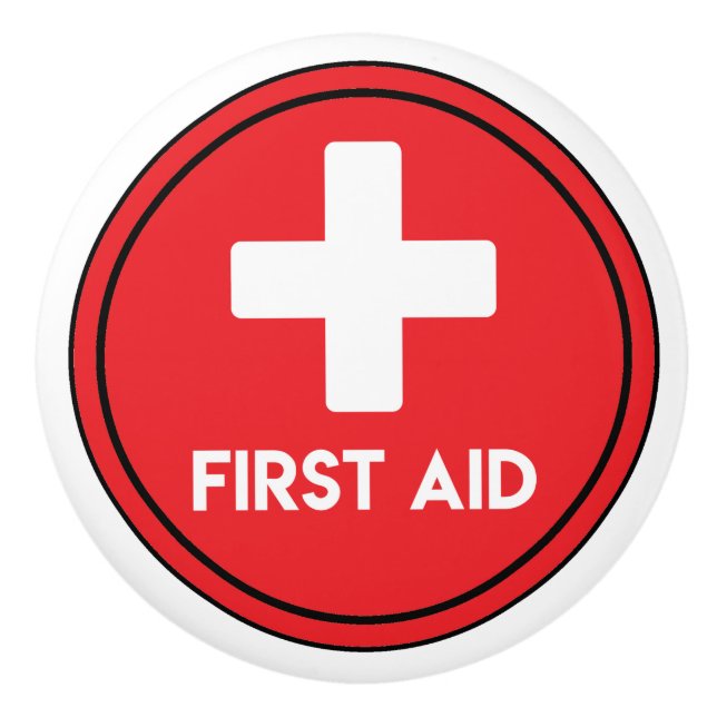 Kabinettknöpfe für Erste Hilfe Keramikknauf (Vorderseite)