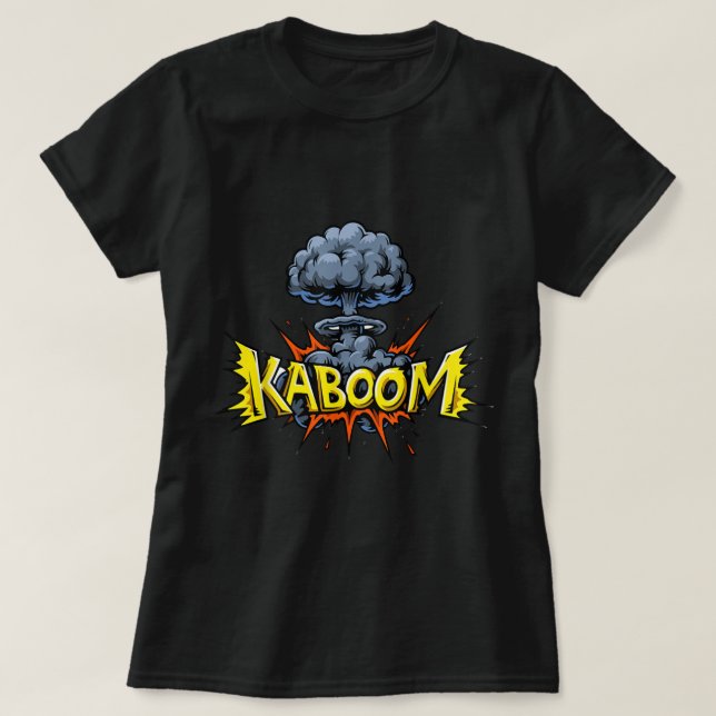 KABOOM! T-Shirt Bomb Mushroom Cloud Shirt Comic Bo (Design vorne)
