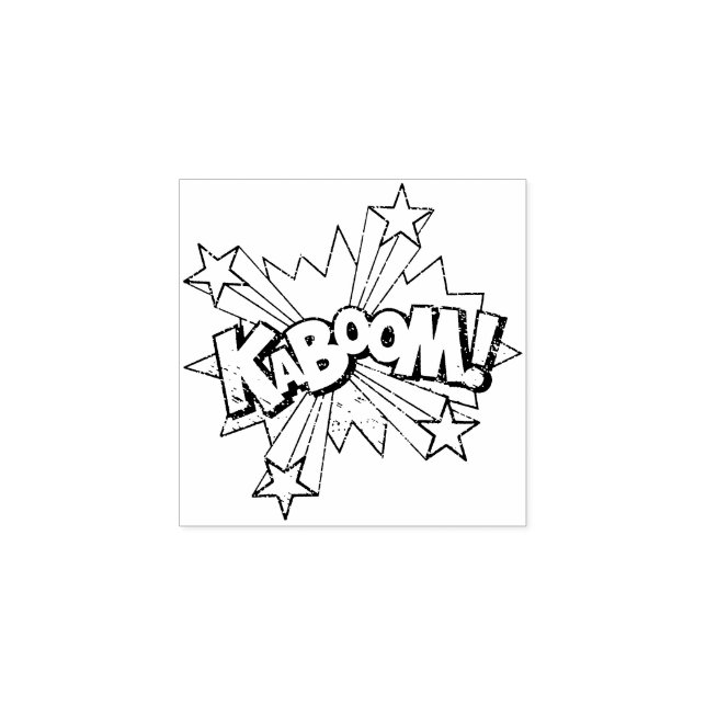 KABOOM! Vintages Comic Buch Steampunk Pop Kunst Gummistempel (Prägung)