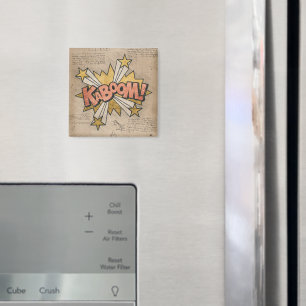 KABOOM! Vintages Comic Buch Steampunk Pop Kunst Magnet