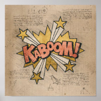 KABOOM! Vintages Comic Buch Steampunk Pop Kunst