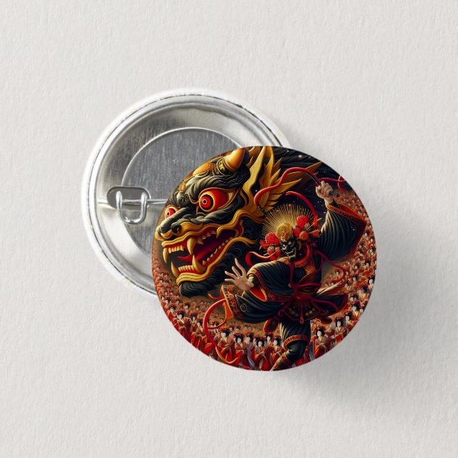 Kabuki-Drachen-Taste Button (Vorne & Hinten)