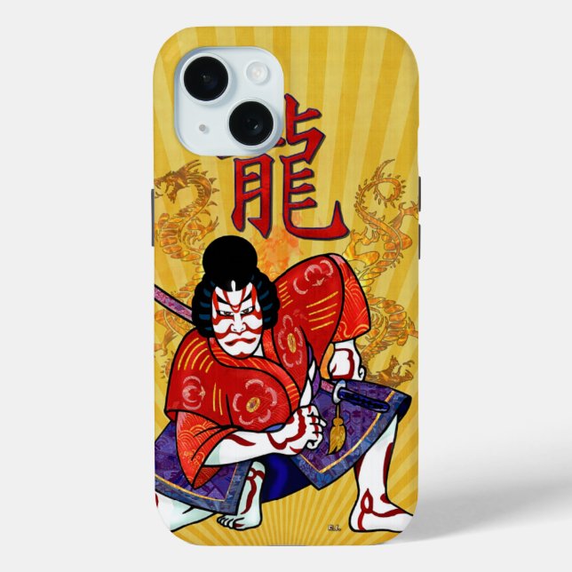 Kabuki japanische Schauspielerin Folk Art Case-Mate iPhone Hülle (Rückseite)