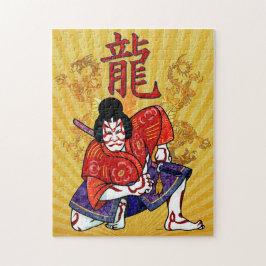 Kabuki japanische Schauspielerin Folk Art Puzzle