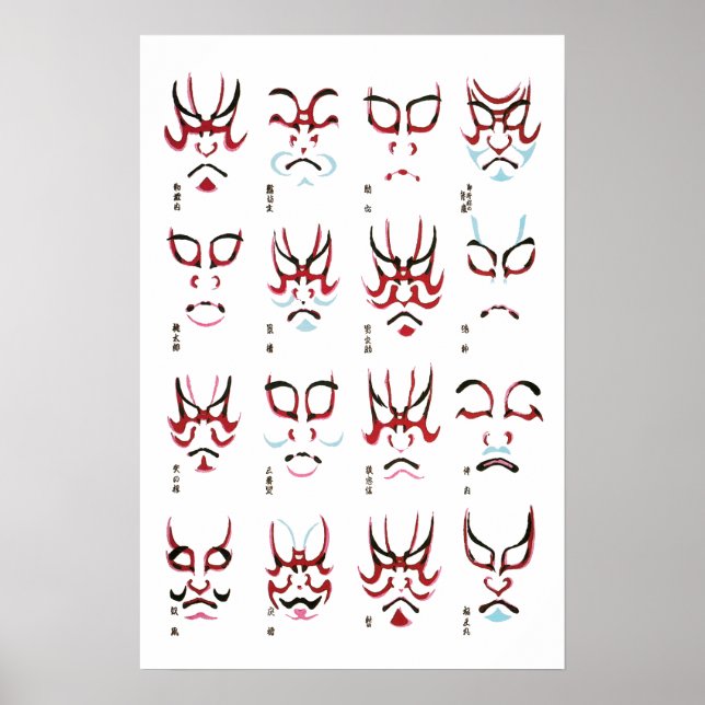 Kabuki Makeup Design Poster (Vorne)