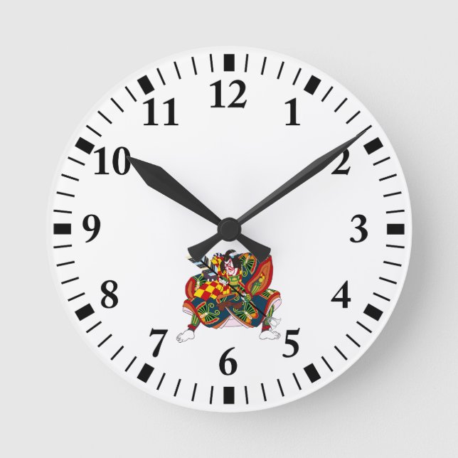 Kabuki Runde Wanduhr (Vorderseite)