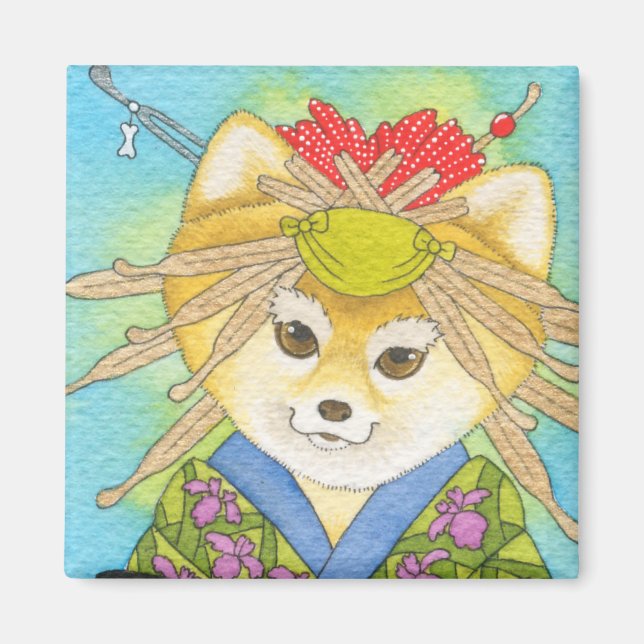 Kabuki Shiba Inu Magnet (Vorne)