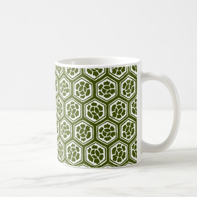 Kabuki-Stil - Blume in grün Kaffeetasse (Rechts)