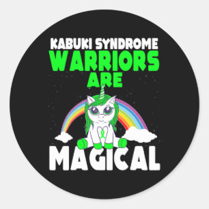 Kabuki-Syndrom Bewusstsein Green Ribbon Niedlich M Runder Aufkleber