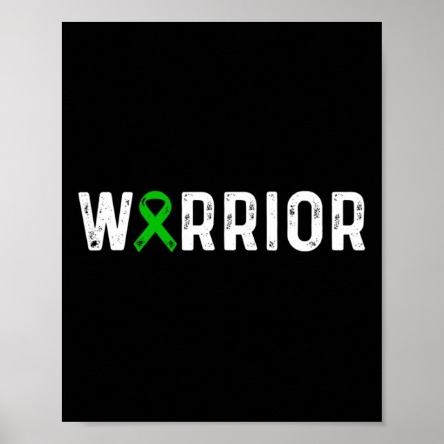 Kabuki-Syndrom Warrior Awareness Green Ribbon Kid Poster (Vorne)