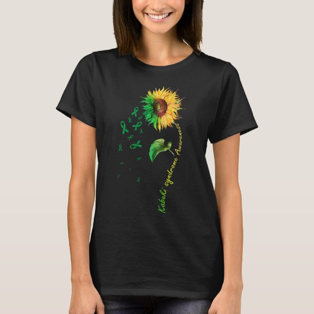 Kabuki Syndrome Awareness Sunflower Down Syndrome T-Shirt (Vorderseite)