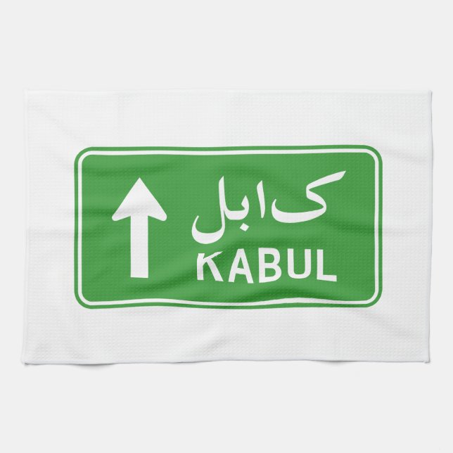 Kabul, Afghanistan Highway Traffic Street Sign Handtuch (Horizontal)