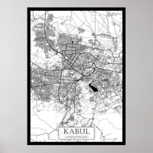 Kabul Afghanistan Karte Poster