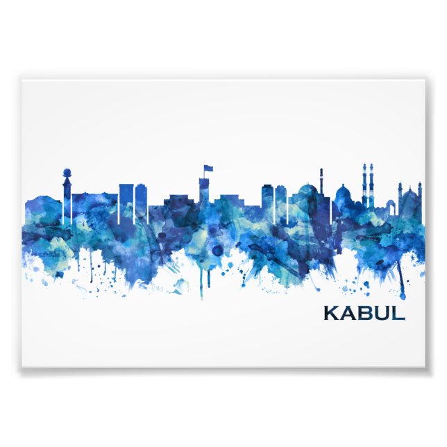Kabul Afghanistan Skyline Blue Fotodruck (Vorne)