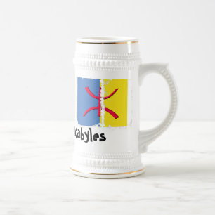 Kabylia Flagge schmutziger 3 Kasten Stein Bierglas