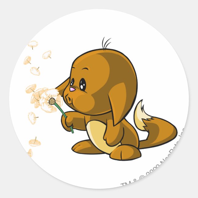 Kacheek Brown Runder Aufkleber (Vorderseite)