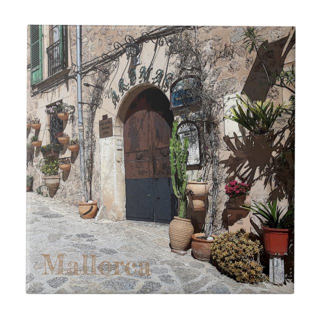 kachel von Valldemossa in der Insel von Mallorca (Vorderseite)