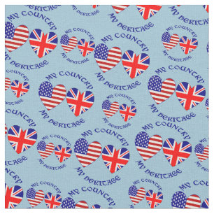 Kacheln britische USA-Herzflaggen Land Erbe Stoff