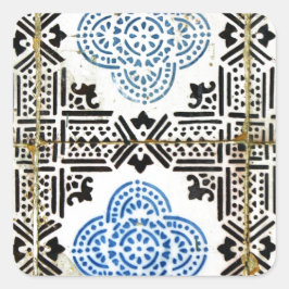 Kacheln, Portuguese Tiles, Quadratischer Aufkleber