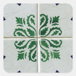 Kacheln, Portuguese Tiles, Quadratischer Aufkleber