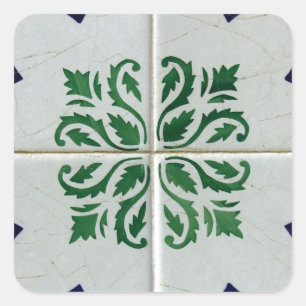 Kacheln, Portuguese Tiles, Quadratischer Aufkleber
